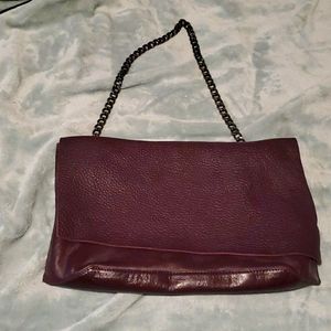 Pour la Victoire purple leather clutch